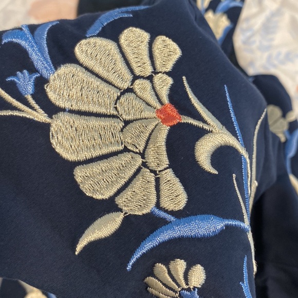 Anthropologie embroidered navy dress - Picture 6 of 6